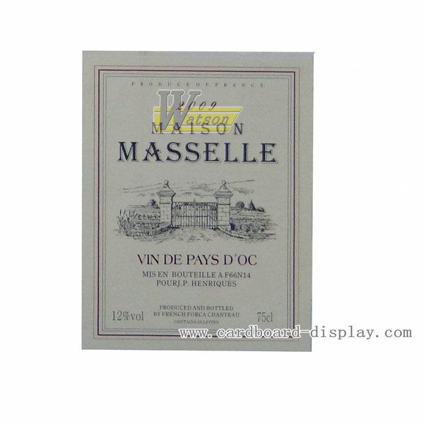 高级法国红酒纸标签,纸酒标